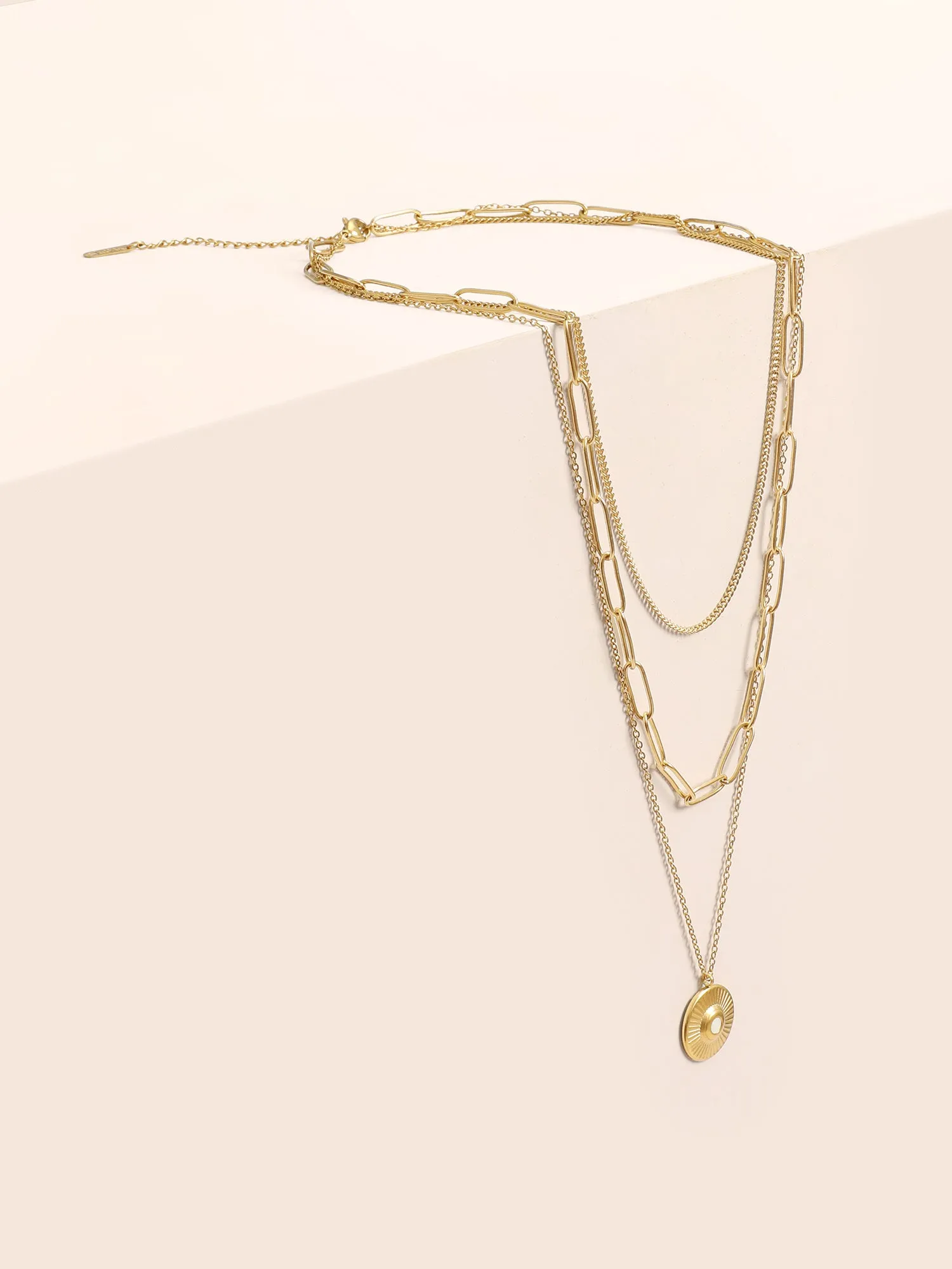 Multi-Layered Titanium Steel Necklace sold by Bloomchic product image thumbnail 4