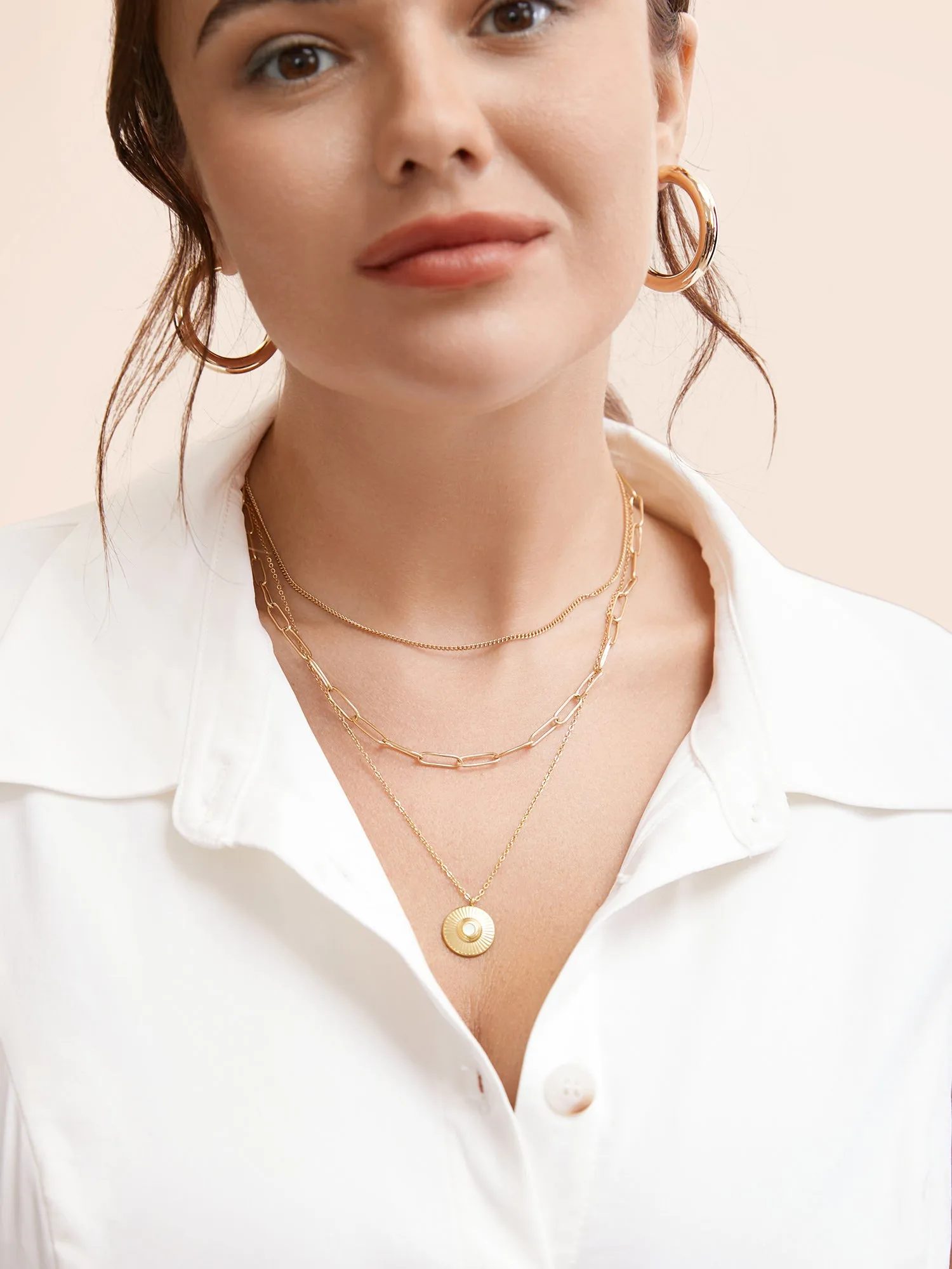 Multi-Layered Titanium Steel Necklace sold by Bloomchic