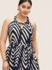Geometric Frill Trim Tie Knot Sleeveless Dress sold by Bloomchic