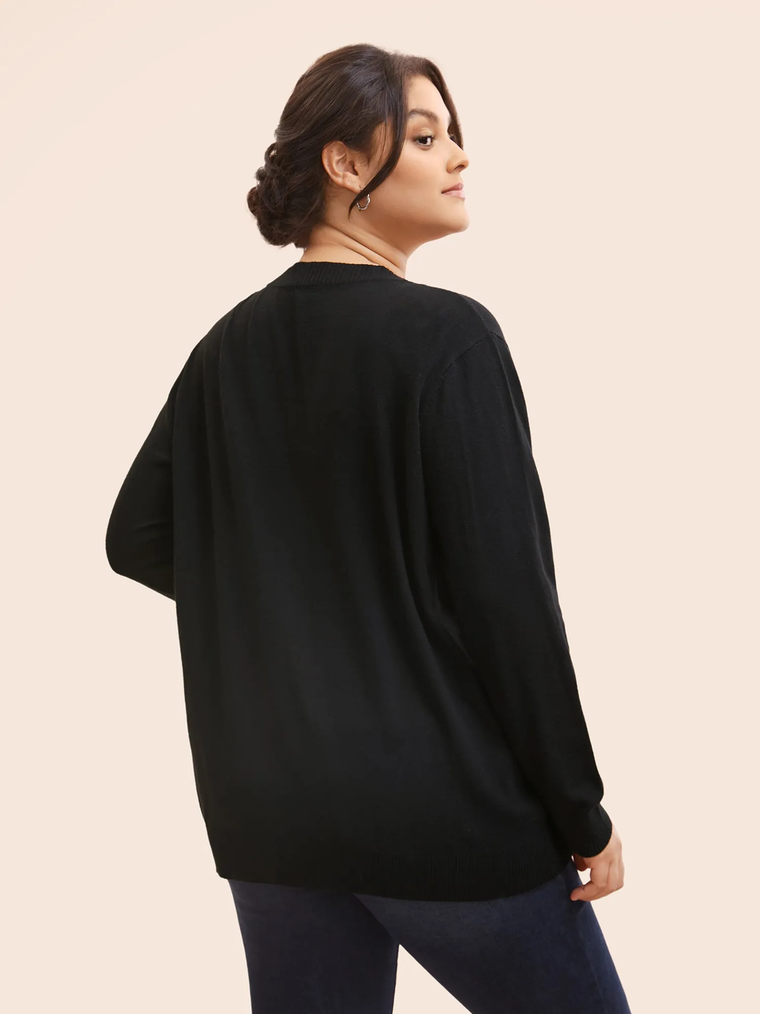 Floral Embroidered Patched Pocket Cardigan sold by Bloomchic product image thumbnail 2