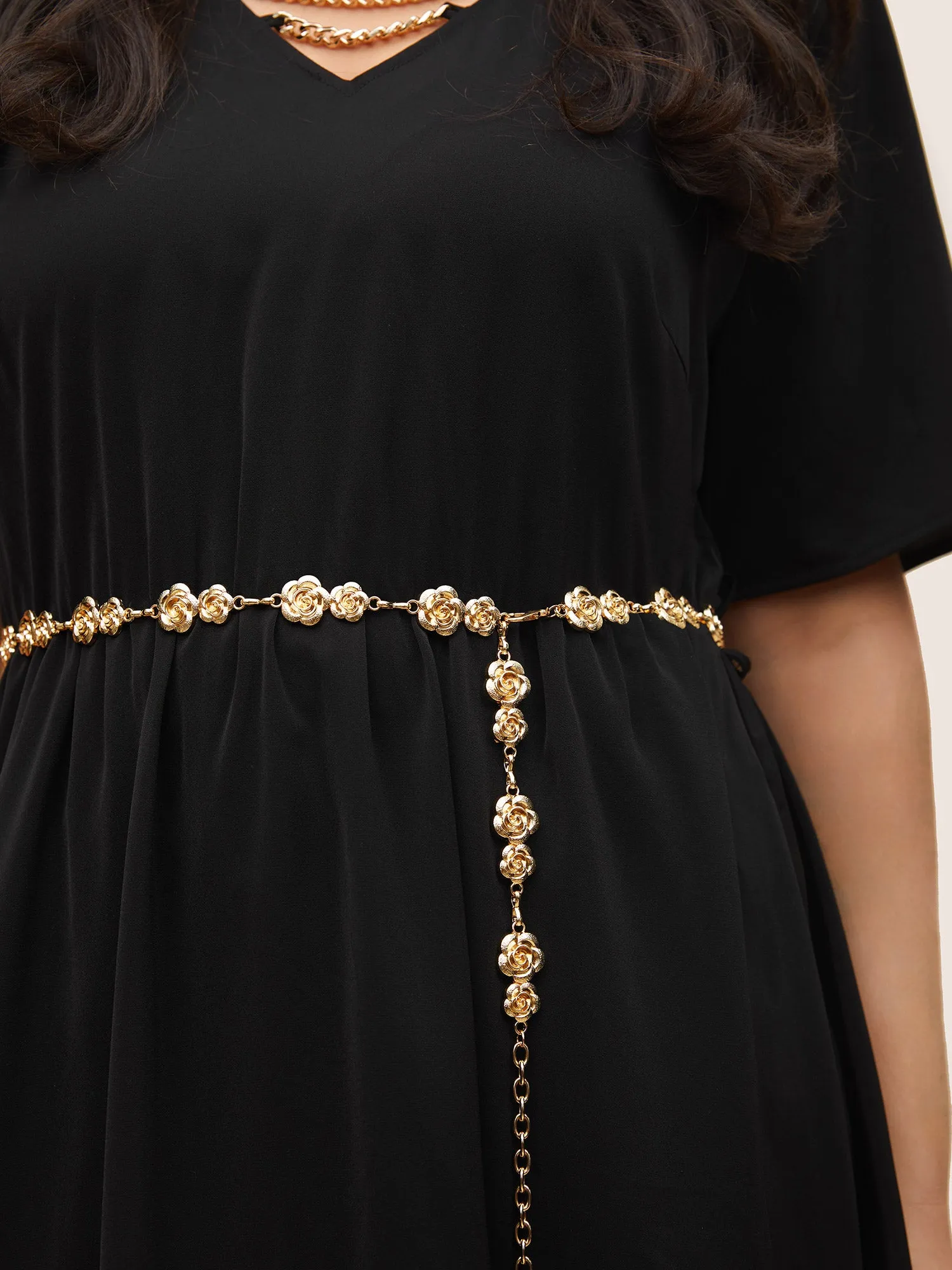 Metal Rose Decor Elegance Chain Belt sold by Bloomchic product image thumbnail 2