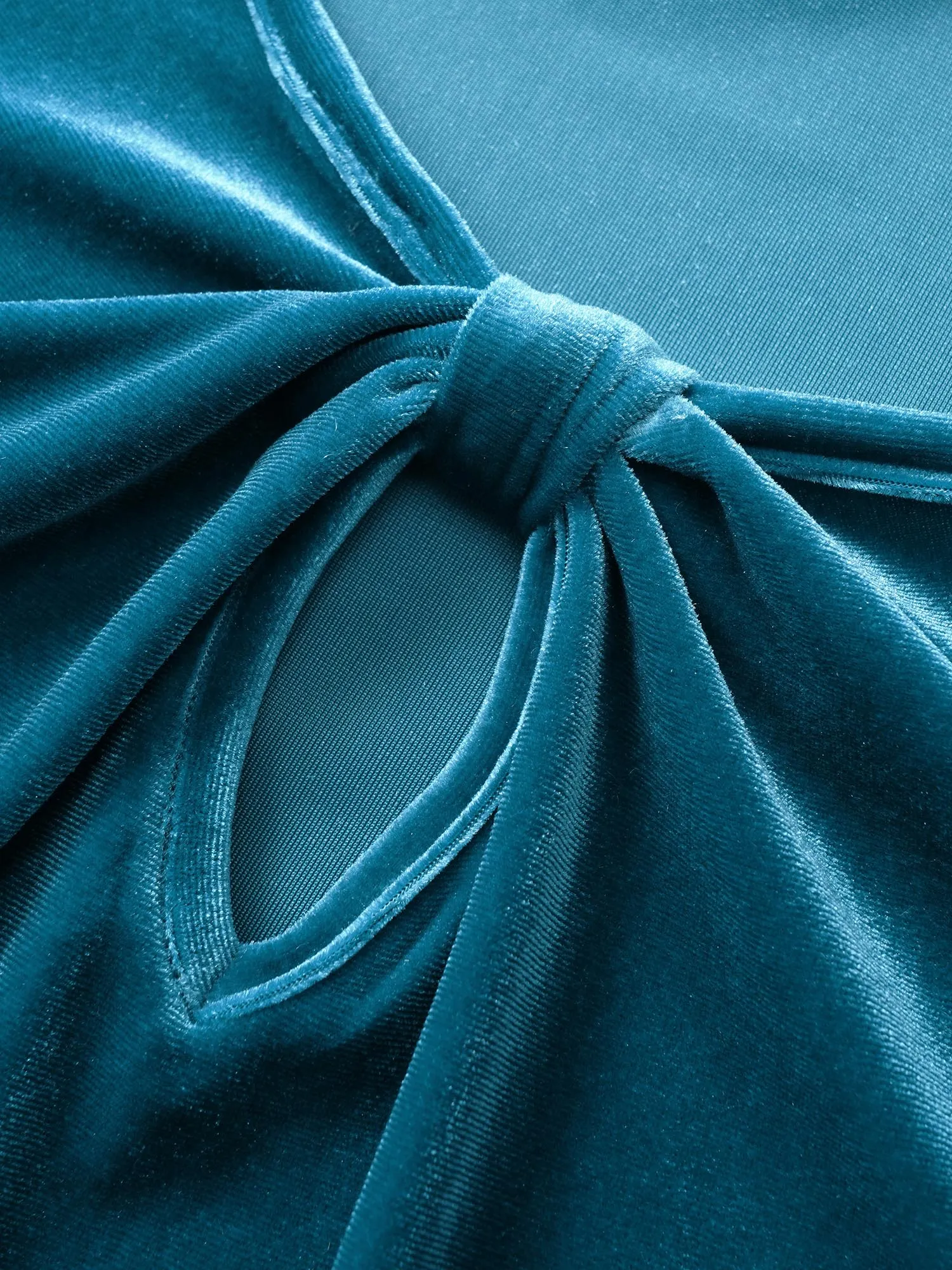 Plain Velvet Keyhole Twist Front Blouse sold by Bloomchic product image thumbnail 5