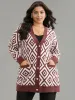 Supersoft Essentials Geometric Button Through Cardigan sold by Bloomchic