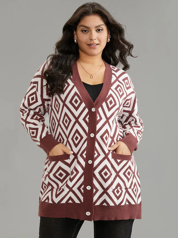 Supersoft Essentials Geometric Button Through Cardigan sold by Bloomchic product image thumbnail 3