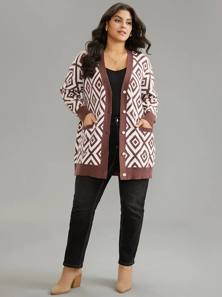 Supersoft Essentials Geometric Button Through Cardigan sold by Bloomchic product image thumbnail 4