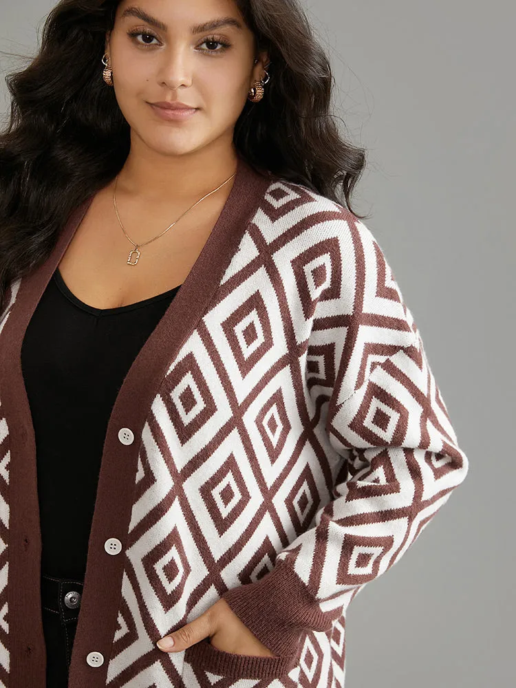 Supersoft Essentials Geometric Button Through Cardigan sold by Bloomchic product image thumbnail 5