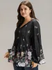 Floral Print Tie Neck Blouse sold by Bloomchic