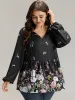 Floral Print Tie Neck Blouse sold by Bloomchic