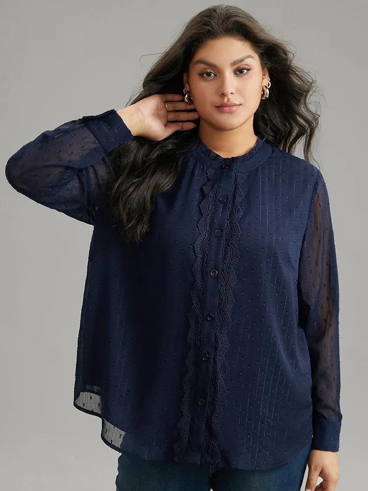 Guipure Lace Mesh Button Through Blouse sold by Bloomchic product image thumbnail 3
