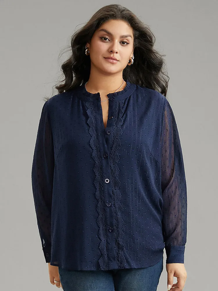 Guipure Lace Mesh Button Through Blouse sold by Bloomchic product image thumbnail 5