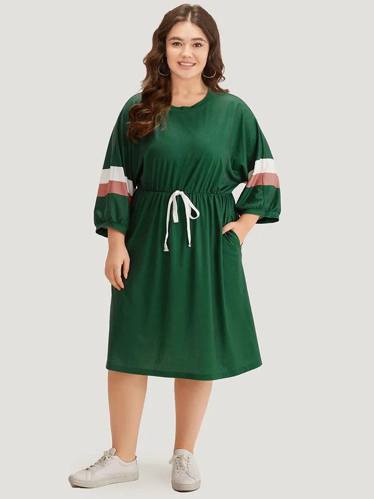 Striped Contrast Pocket Bowknot Patchwork Dress sold by Bloomchic product image thumbnail 4