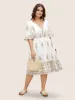 Boho Print Cross Straps Tassels Ruffles Dress sold by Bloomchic