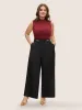 Metal Chain Detail Wide Leg Pants sold by Bloomchic