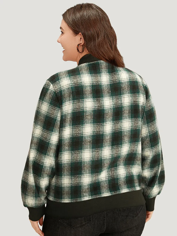 Halloween Plaid Pocket Button Up Contrast Patchwork Jacket sold by Bloomchic product image thumbnail 2