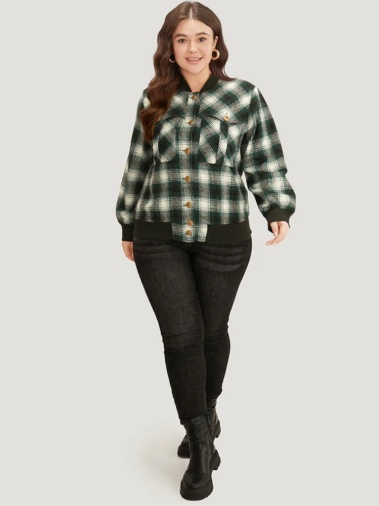 Halloween Plaid Pocket Button Up Contrast Patchwork Jacket sold by Bloomchic product image thumbnail 4