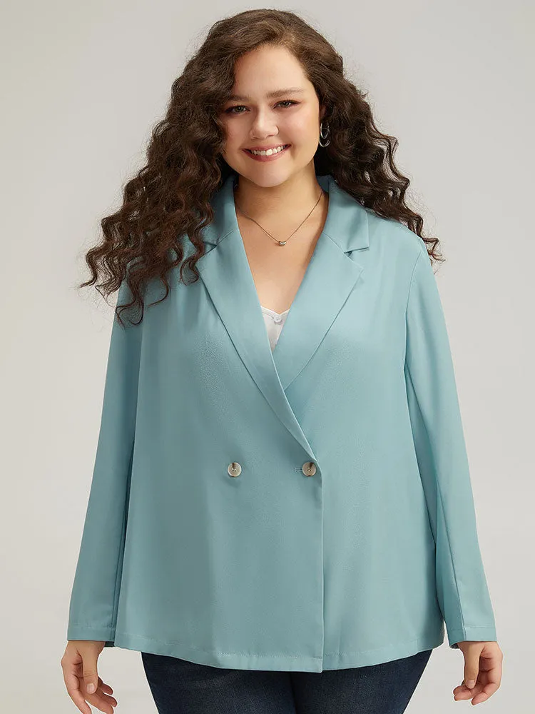 Solid Double Breasted Lapel Collar Blazer sold by Bloomchic product image thumbnail 5