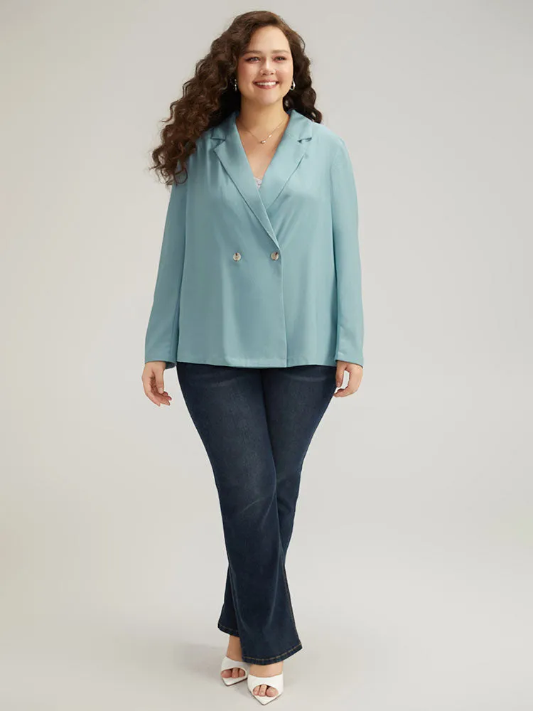 Solid Double Breasted Lapel Collar Blazer sold by Bloomchic product image thumbnail 4