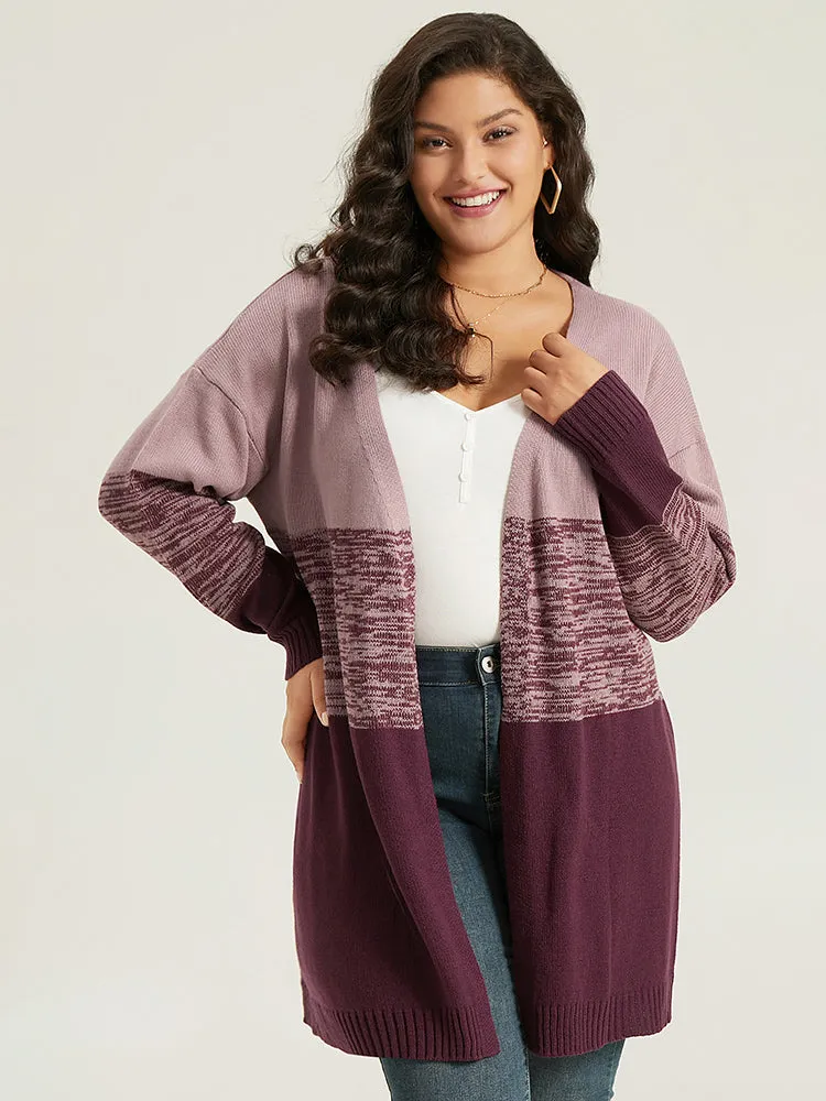 Anti-Pilling Contrast Heather Open Front Cardigan sold by Bloomchic product image thumbnail 2