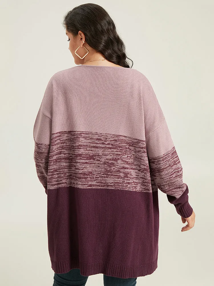 Anti-Pilling Contrast Heather Open Front Cardigan sold by Bloomchic product image thumbnail 3