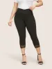 Lace Patchwork High Rise Cropped Leggings sold by Bloomchic
