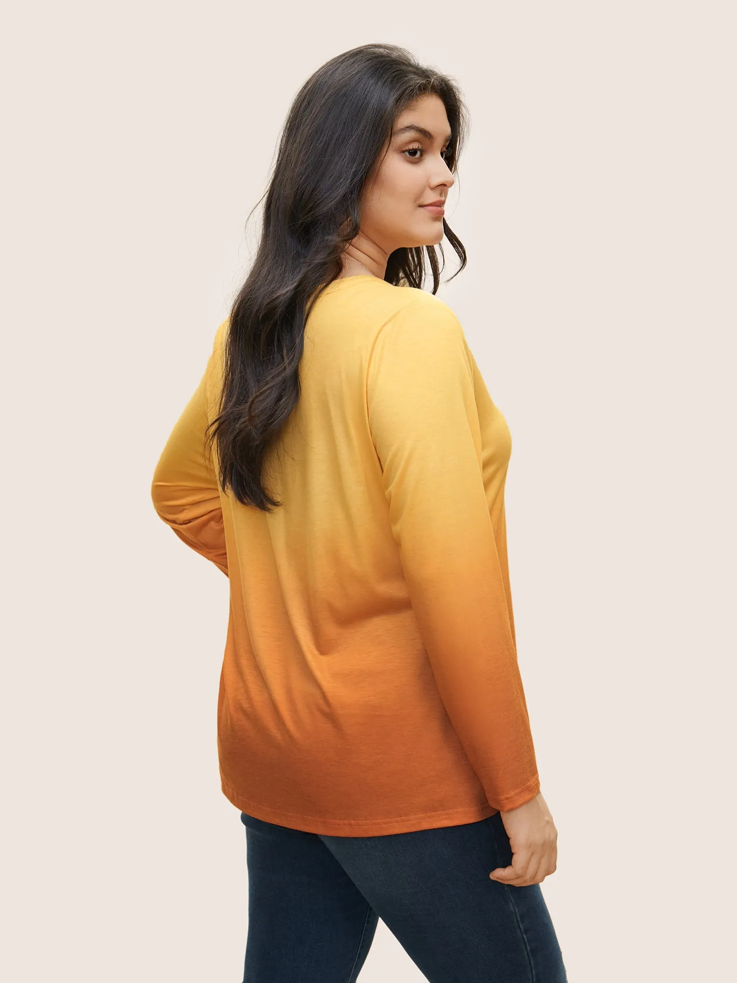 Ombre Contrast Button Up T-shirt sold by Bloomchic product image thumbnail 2