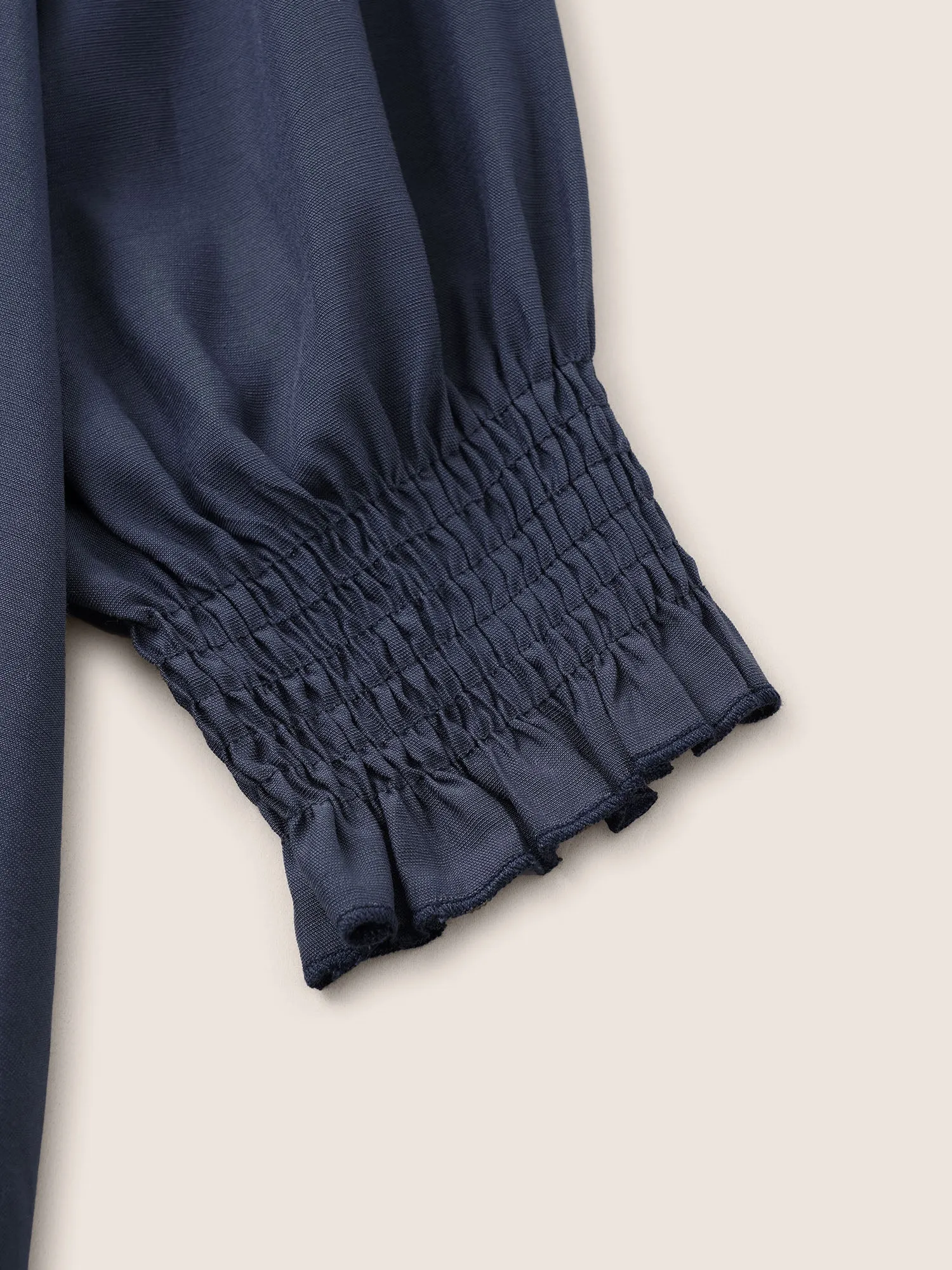 Surplice Neck Shirred Sleeve Pleated Blouse sold by Bloomchic product image thumbnail 5