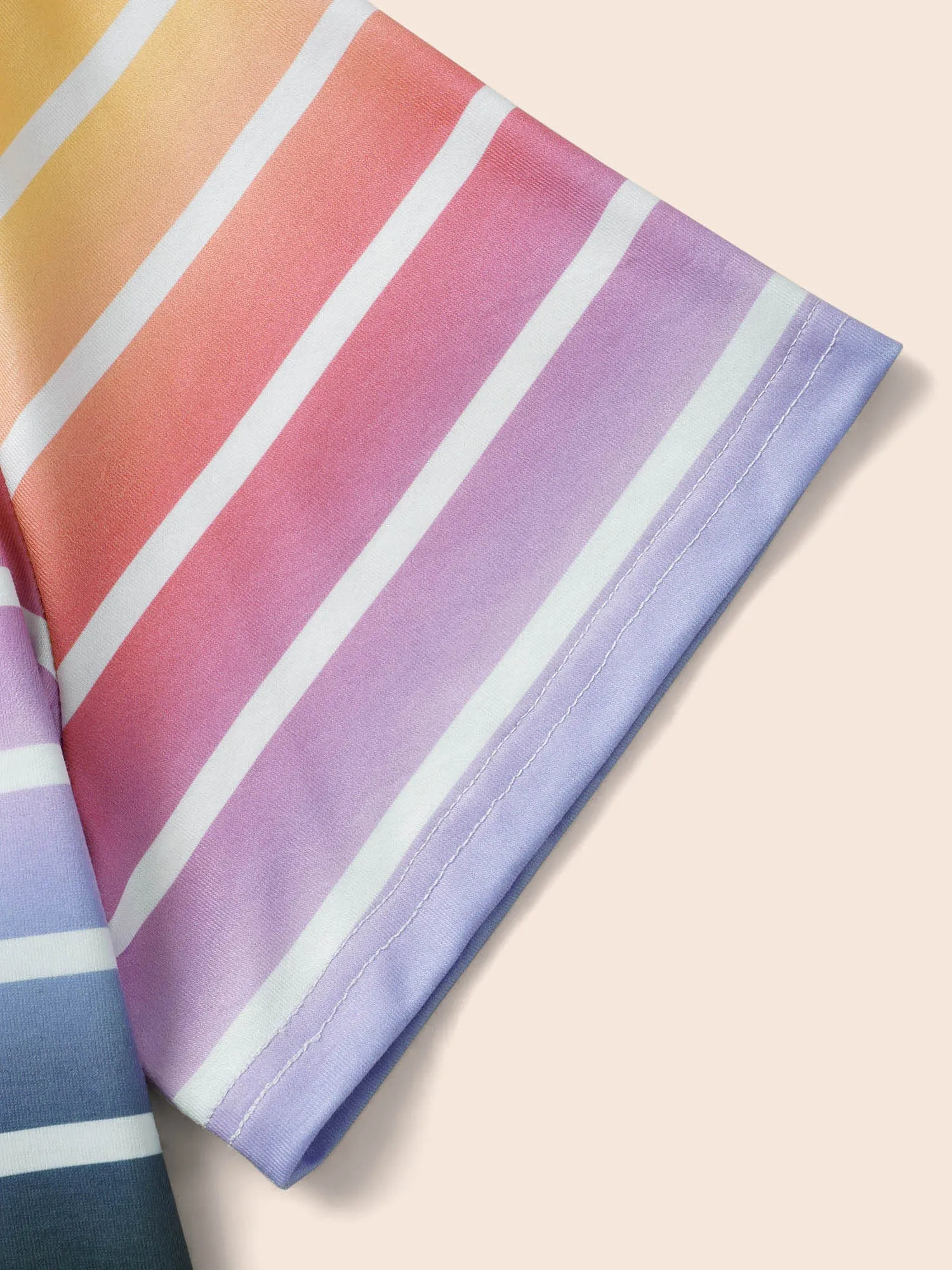 Round Neck Contrast Striped T-shirt sold by Bloomchic product image thumbnail 5