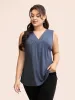 Solid Heather Pleated Split Hem Tank Top sold by Bloomchic