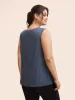 Solid Heather Pleated Split Hem Tank Top sold by Bloomchic