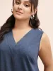 Solid Heather Pleated Split Hem Tank Top sold by Bloomchic
