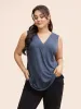 Solid Heather Pleated Split Hem Tank Top sold by Bloomchic