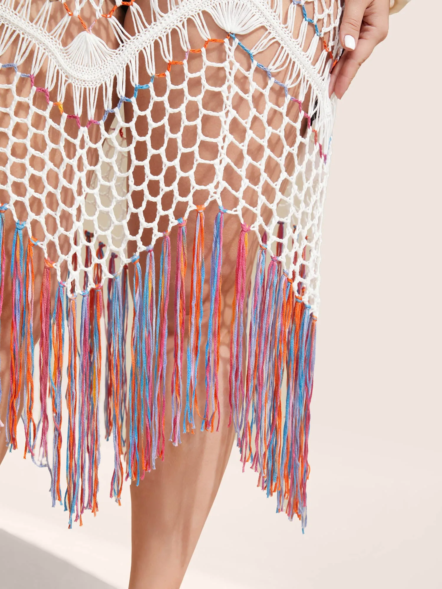 Cut Out Ombre Tassel Trim Swim Cover Up sold by Bloomchic product image thumbnail 5