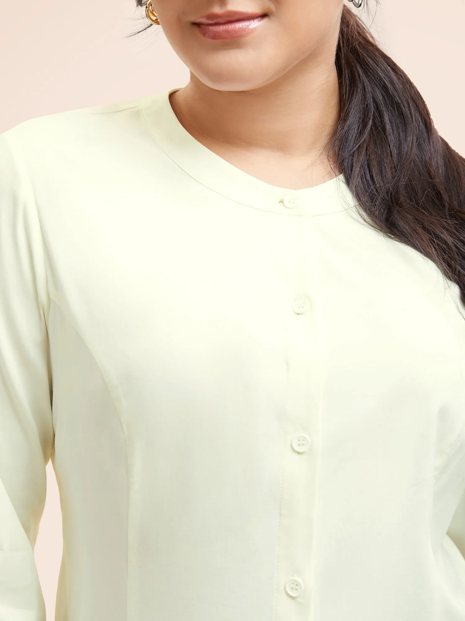No-Gape Buttons Stretch Woven Blouse sold by Bloomchic product image thumbnail 3
