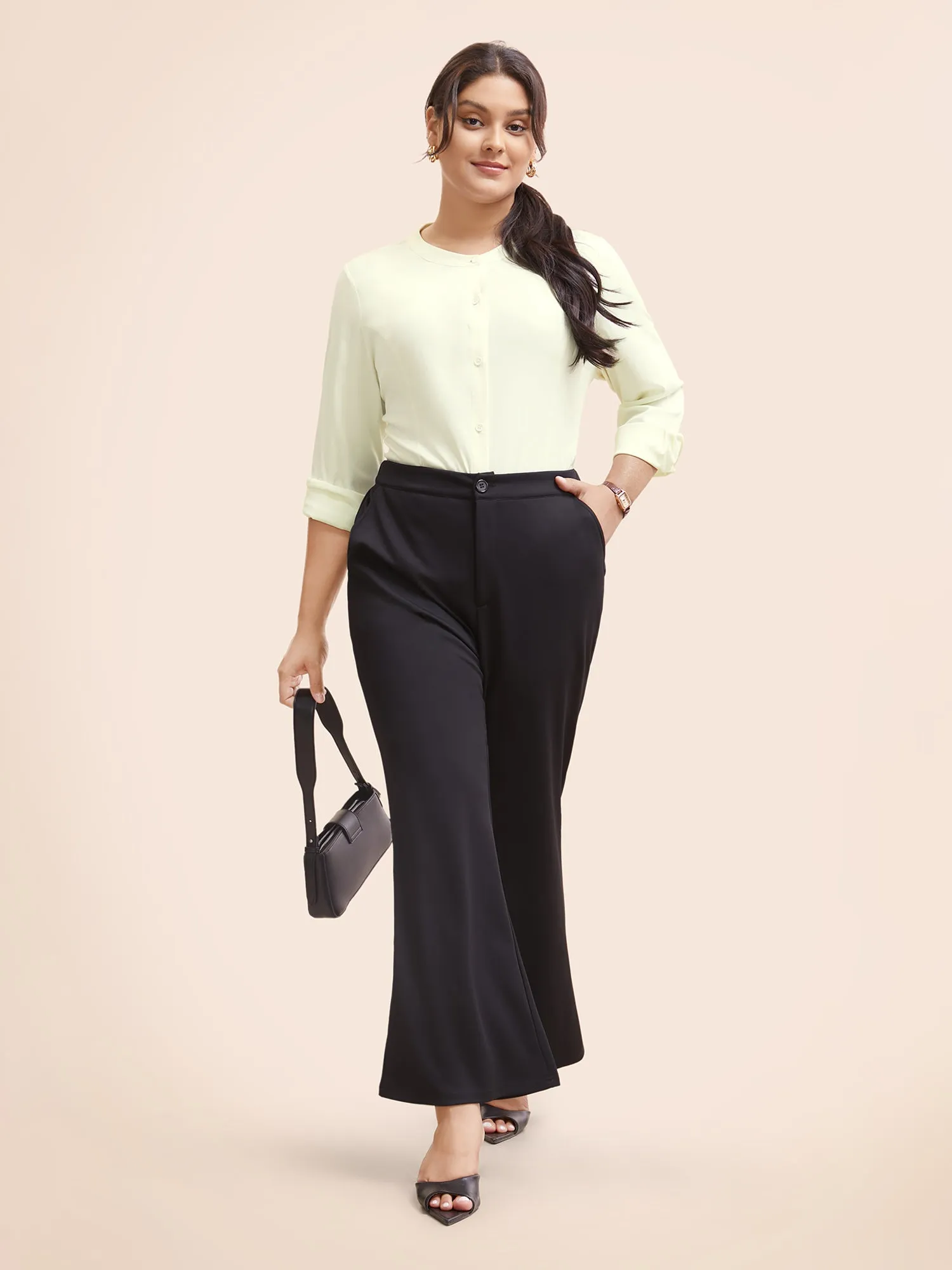 No-Gape Buttons Stretch Woven Blouse sold by Bloomchic product image thumbnail 2