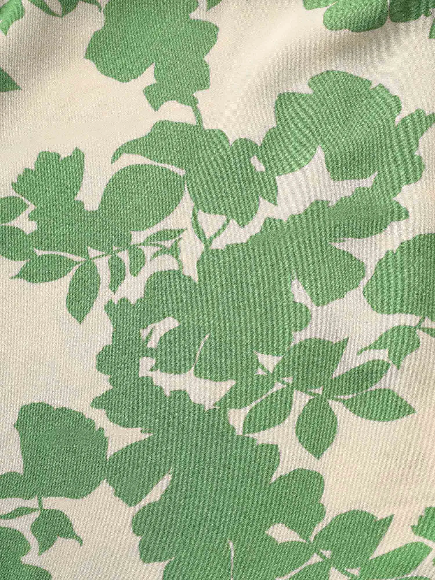 Silhouette Floral Print Overlap Collar Lantern Sleeve Dress sold by Bloomchic product image thumbnail 5