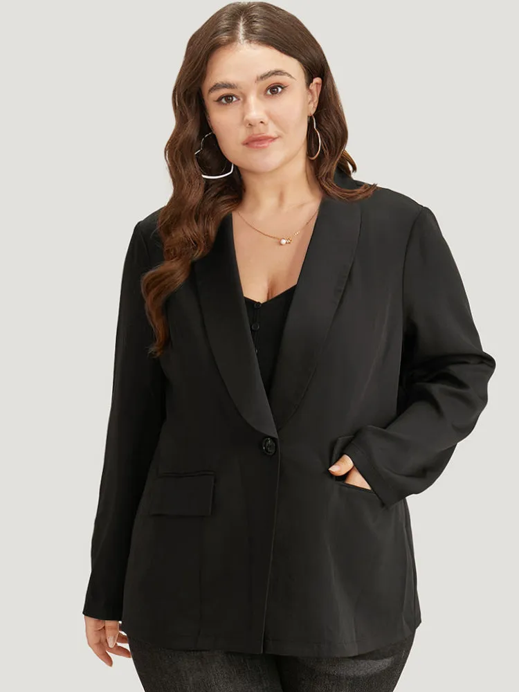 Plain Suit Collar Button Up Pocket Blazer sold by Bloomchic product image thumbnail 2