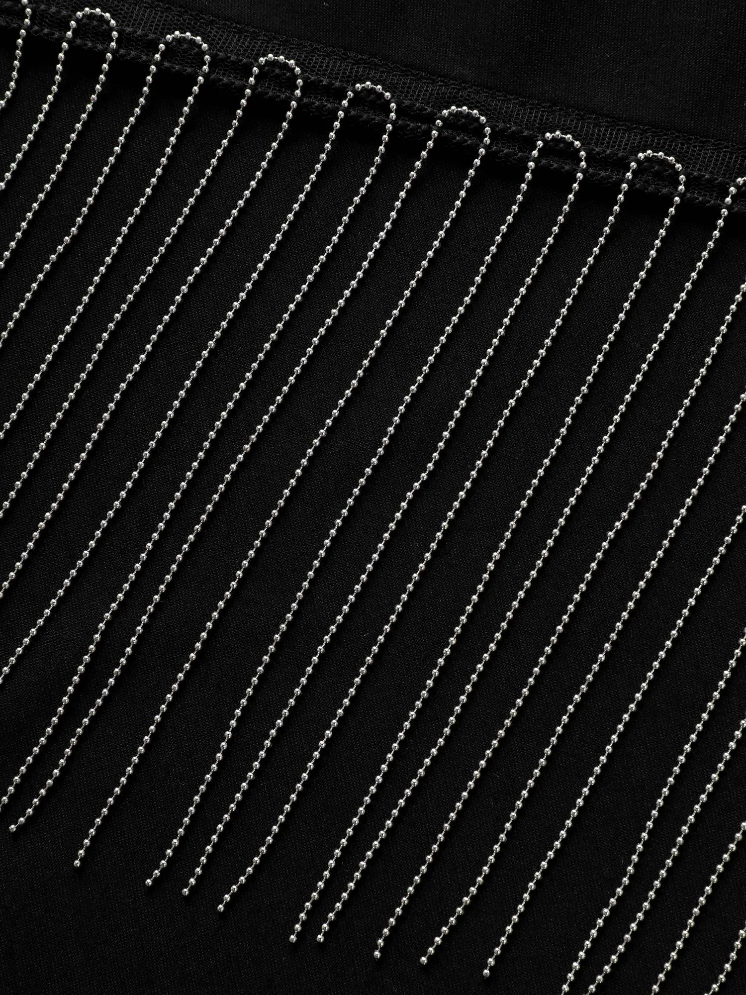 Notched Collar Tassel Trim Cami Dress sold by Bloomchic product image thumbnail 5