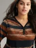 Colour Striped Button Up Sweatshirt sold by Bloomchic