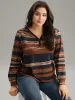 Colour Striped Button Up Sweatshirt sold by Bloomchic