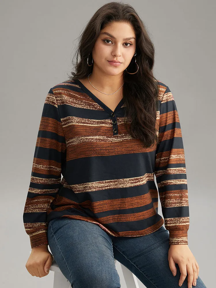 Colour Striped Button Up Sweatshirt sold by Bloomchic product image thumbnail 3