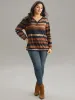 Colour Striped Button Up Sweatshirt sold by Bloomchic
