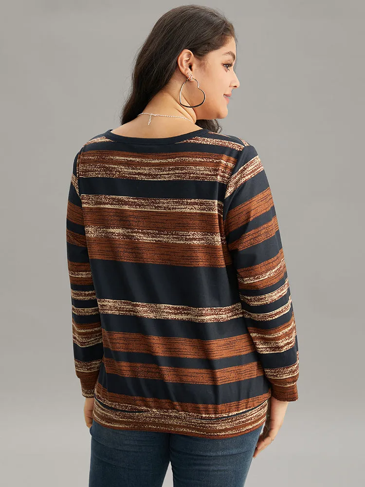 Colour Striped Button Up Sweatshirt sold by Bloomchic product image thumbnail 2