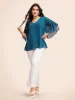 Chiffon Gathered Petal Sleeve Blouse sold by Bloomchic