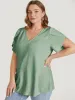 Solid Broderie Anglaise Split Sleeve T-shirt sold by Bloomchic