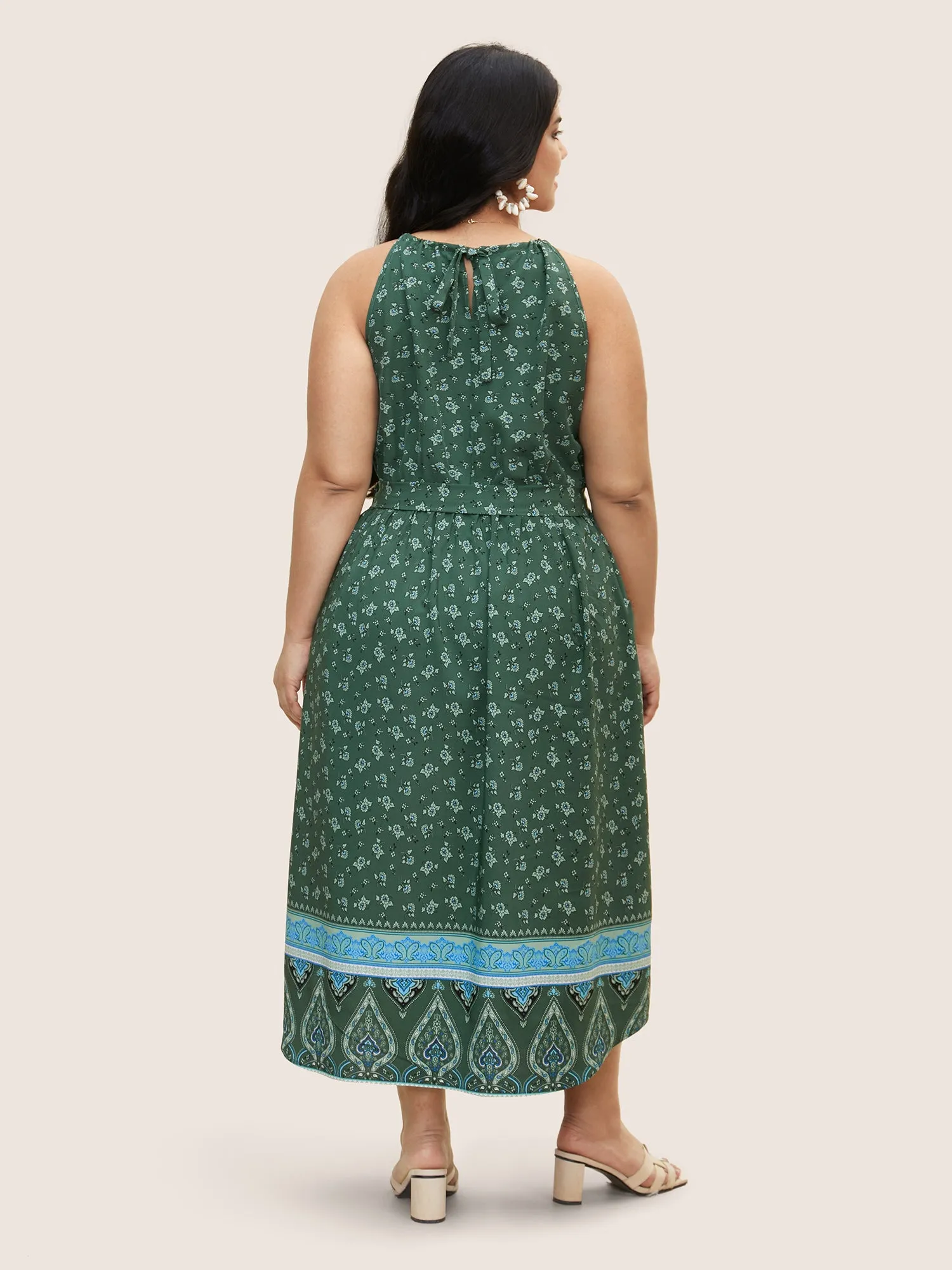 Bandana Print Halter Neck Tie Knot Dress sold by Bloomchic product image thumbnail 3