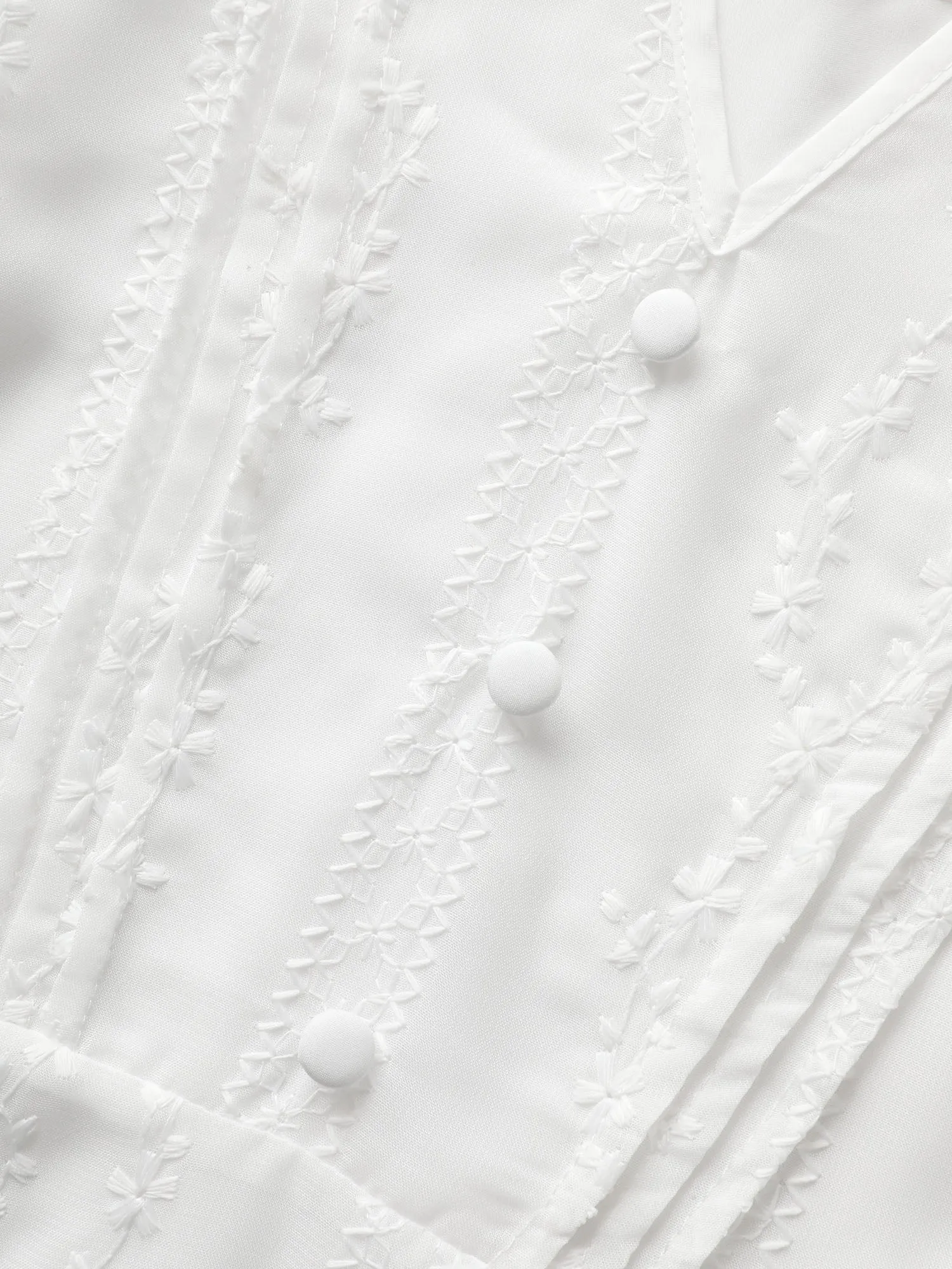 Texture Mesh Button Detail Tucked Seam Blouse sold by Bloomchic product image thumbnail 5