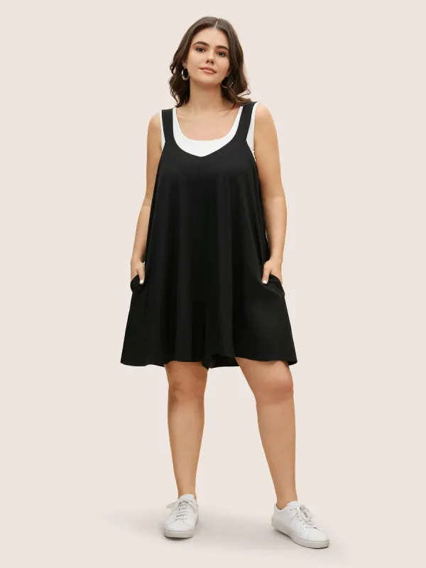 Supersoft Essentials Solid Adjustable Straps Loose Romper sold by Bloomchic