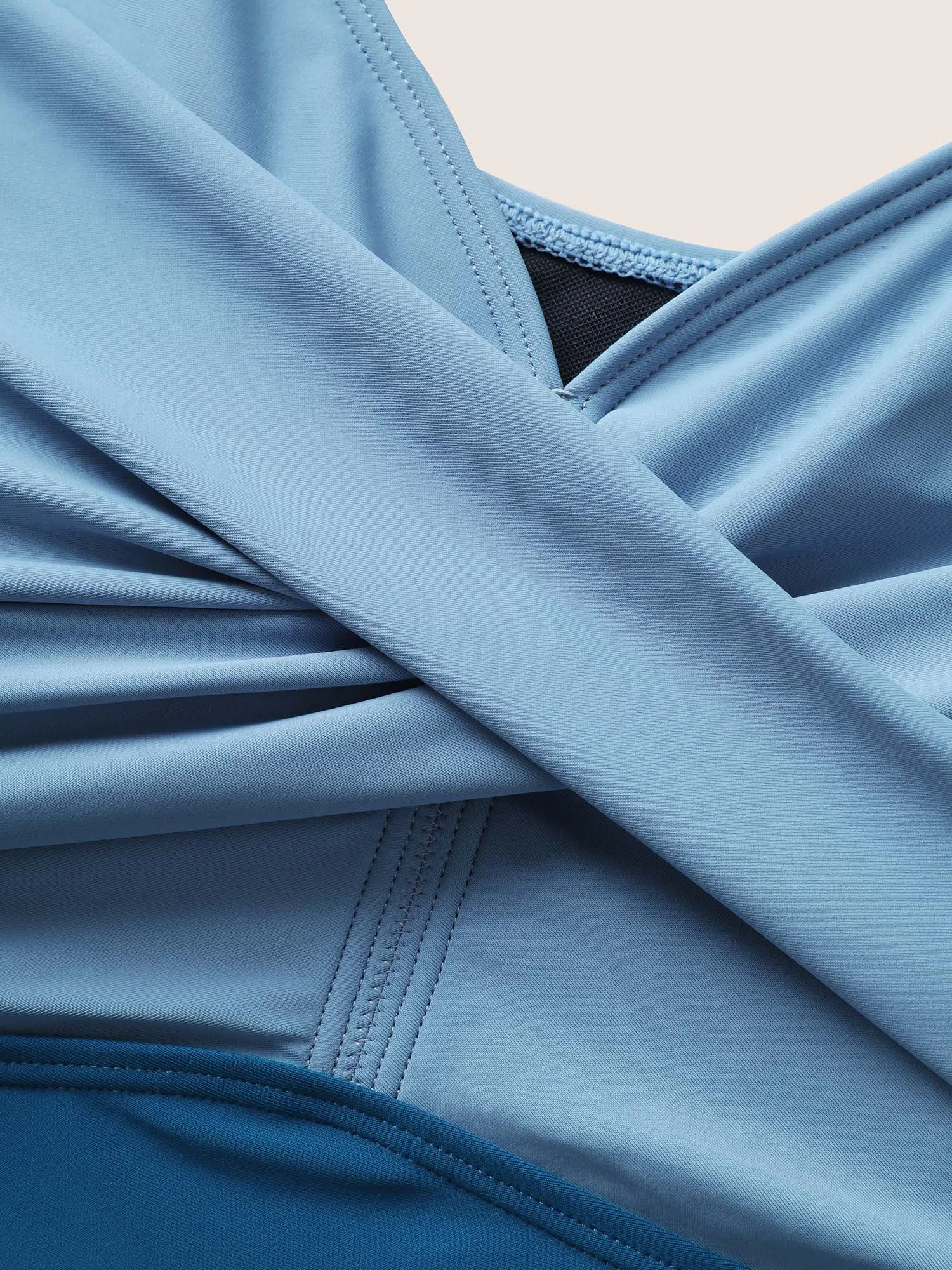 Two Tone Gathered Ruffle Sleeve One Piece Swimsuit sold by Bloomchic product image thumbnail 5