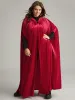 Solid Velvet Knot Neck Hooded Cloak Kimono sold by Bloomchic