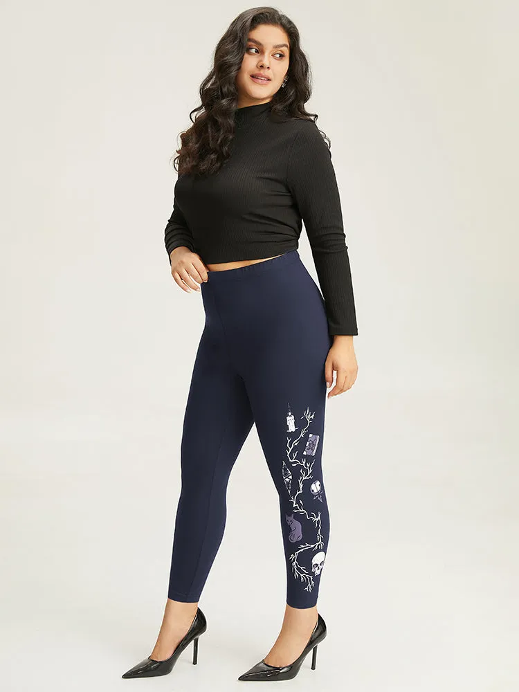 Halloween Print High Rise Leggings sold by Bloomchic product image thumbnail 4